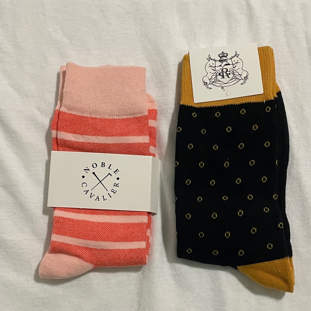 Pink & Black Patterned Dress Socks - 2 Pack